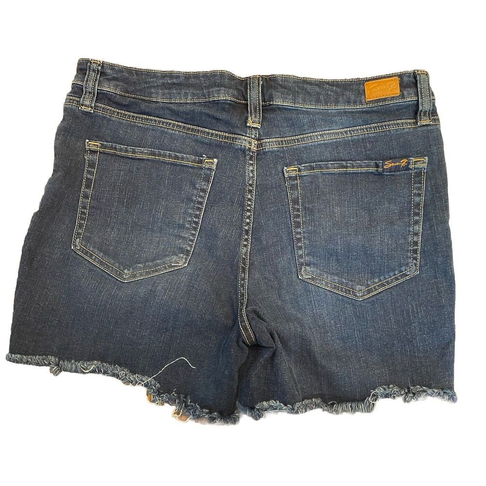 Seven 7 Weekend Shorts Raw Hem Stretch Denim Jeans Shorts Size 12 - Picture 2 of 6